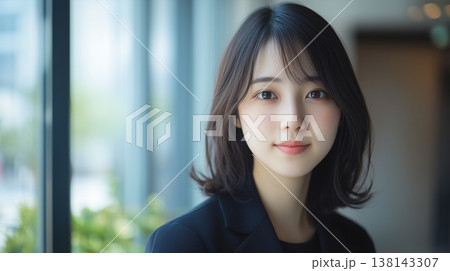 ナチュラルな雰囲気のセミロングのビジネスウーマン ナチュラルな雰囲気のセミロングのビジネスウーマン 138143307