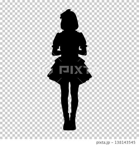 女性のアイドルのシルエットポーズ 女性のアイドルのシルエットポーズ 138143545