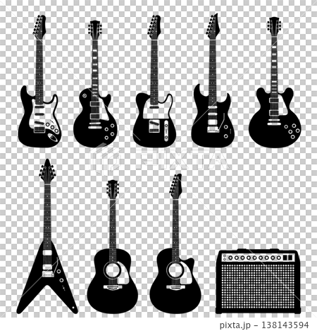 Guitar icon set 138143594