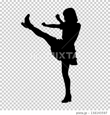 女性のアイドルのシルエットポーズ 138143597