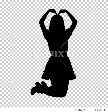 女性のアイドルのシルエットポーズ 女性のアイドルのシルエットポーズ 138143601