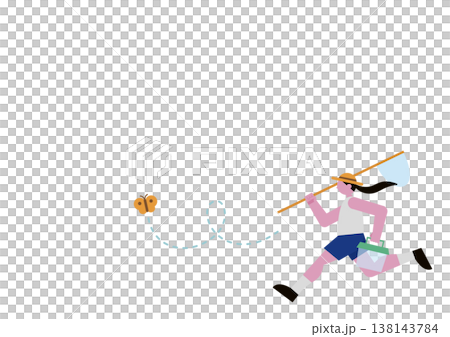 虫取り少女のベクターイラスト素材 虫取り少女のベクターイラスト素材 138143784