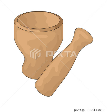 Illustration of Mortar and Pestle 138143830