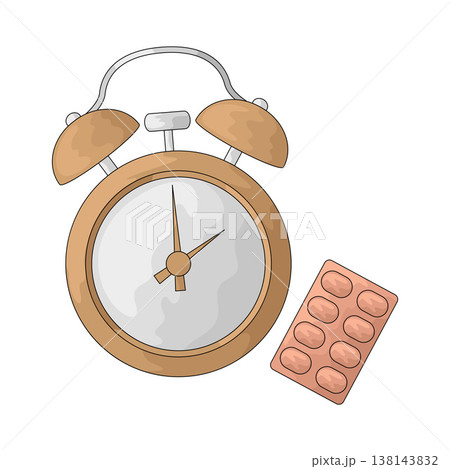 Illustration of medicine clock 138143832