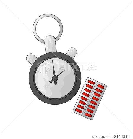 Illustration of medicine stopwatch 138143833