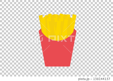 シンプルなファストフードのポテトフライのイラスト シンプルなファストフードのポテトフライのイラスト 138144137