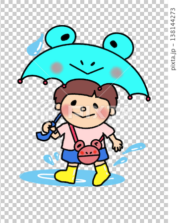 六月：以青蛙為主題的時尚雨天裝扮——雨傘、雨靴和包包。 138144273