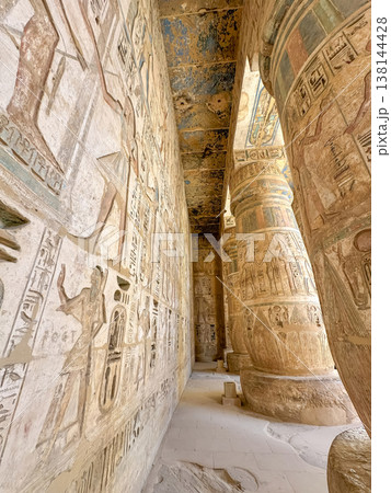Medinet Habu, the mortuary temple of Ramesses III, located on the west bank of Luxor, Egypt. Medinet Habu, the mortuary temple of Ramesses III, located on the west bank of Luxor, Egypt. 138144428