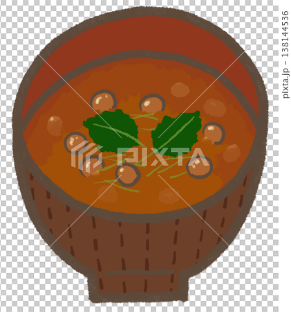 Nameko mushroom miso soup, red miso soup, simple and cute stylized illustration (Lifestyle Series) Nameko mushroom miso soup, red miso soup, simple and cute stylized illustration (Lifestyle Series) 138144536
