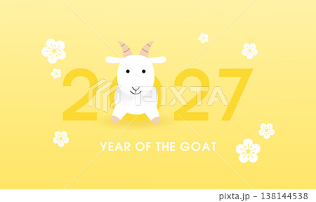 Year of the goat lettering card template 138144538