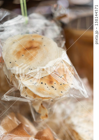 Thai Traditional Giant Rice Crackers or Khao Krieb Wow in Plastic Bag Thai Traditional Giant Rice Crackers or Khao Krieb Wow in Plastic Bag 138144571