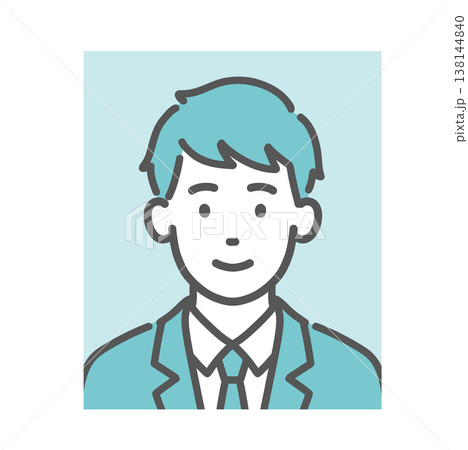 10代学生のIDフォト・証明写真イラスト(ティーン男性・制服) 10代学生のIDフォト・証明写真イラスト(ティーン男性・制服) 138144840