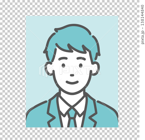 10代学生のIDフォト・証明写真イラスト(ティーン男性・制服) 10代学生のIDフォト・証明写真イラスト(ティーン男性・制服) 138144840