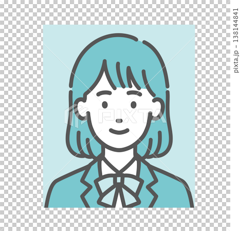 少女身分證照片/護照照片插圖（校服、學生證） 138144841