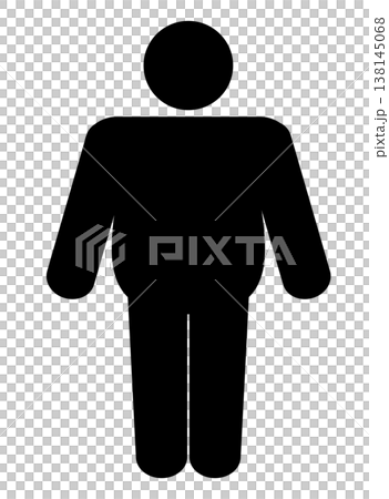 Simple icon of an overweight person 138145068