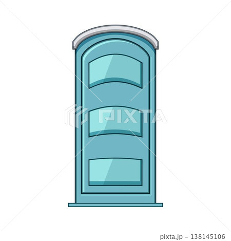 Blue portable toilet providing outdoor sanitation solution 138145106