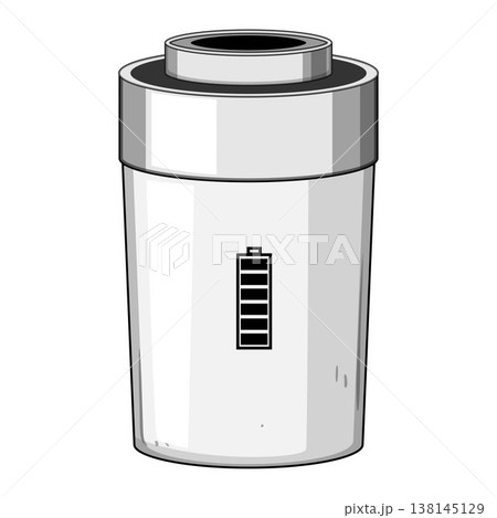 Battery recycling container with charge icon Battery recycling container with charge icon 138145129