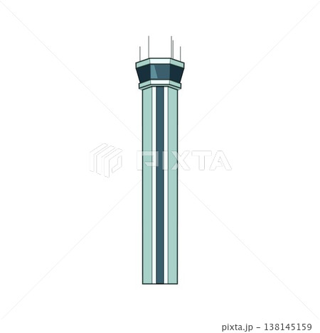 Airport control tower maintaining air traffic control communication 138145159