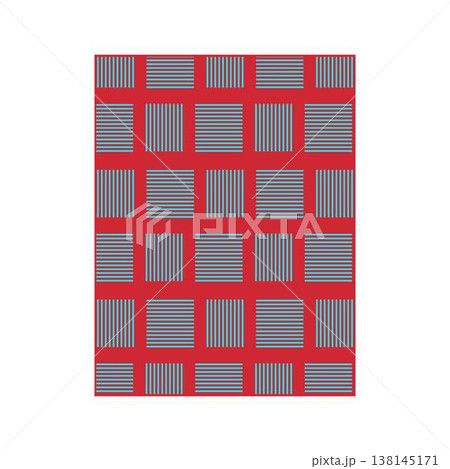 Abstract geometric pattern creating optical illusion in vibrant red Abstract geometric pattern creating optical illusion in vibrant red 138145171