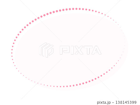 パステルピンクのドット（点）で描かれた楕円形フレーム・ドット柄の楕円形メッセージスペース 138145399
