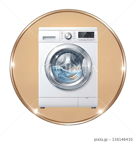 洗濯機のアイコン（円形） 138146410