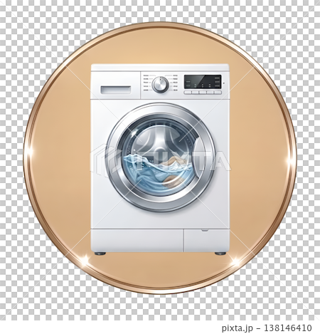 洗濯機のアイコン（円形） 138146410