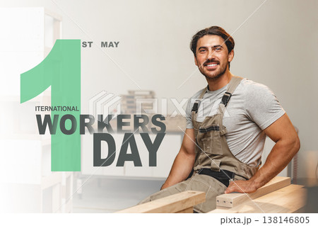 Celebrating international workers day on 1 May with workers in various industries 138146805