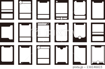 トレーディングカード用フレームテンプレートセット（TCG・ゲームUI・素材向けのシンプル＆ミニマルデ 138146815