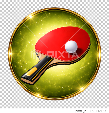 乒乓球拍和球圖示(圓形) 乒乓球拍和球圖示(圓形) 138147183