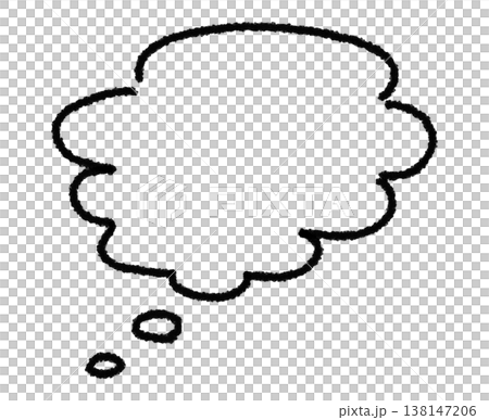 Hand-drawn cloud-shaped speech bubble 138147206