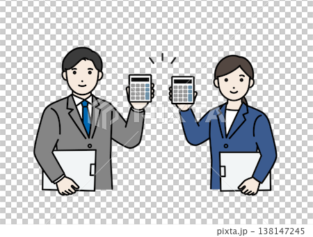 Business people who have a calculator Business people who have a calculator 138147245