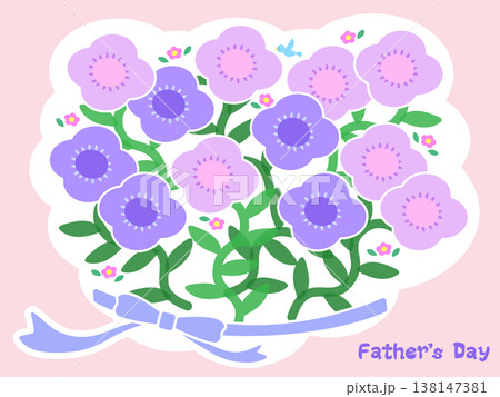 父の日 英語 手書きロゴ 花束イラスト(ピンク背景)Father’s Day かわいいギフト素材 父の日 英語 手書きロゴ 花束イラスト(ピンク背景)Father’s Day かわいいギフト素材 138147381