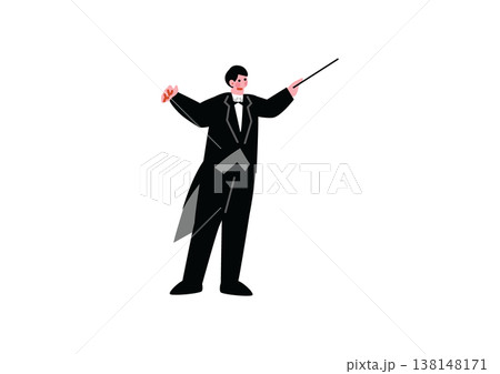 指揮者の男性のイラスト 指揮者の男性のイラスト 138148171
