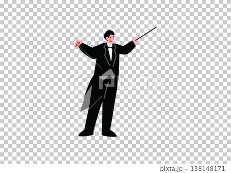 指揮者の男性のイラスト 指揮者の男性のイラスト 138148171