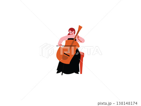 チェロを演奏する女性のイラスト 138148174
