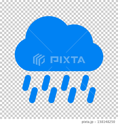 Rain icon, heavy rain, weather forecast 138148250