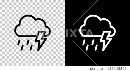 雲和閃電圖示 天氣 雨 暴風雨 138148261
