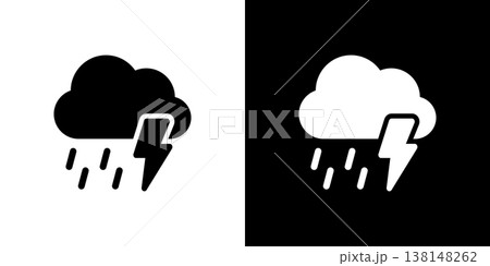 雲と雷のアイコン 天気 雨 嵐 雲と雷のアイコン 天気 雨 嵐 138148262