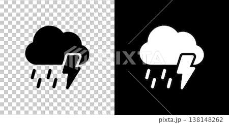 雲和閃電圖示 天氣 雨 暴風雨 138148262