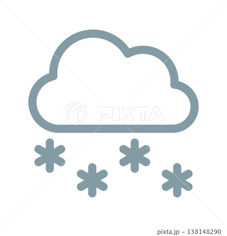 雪・雲・あられのアイコン 天気予報 雪・雲・あられのアイコン 天気予報 138148290