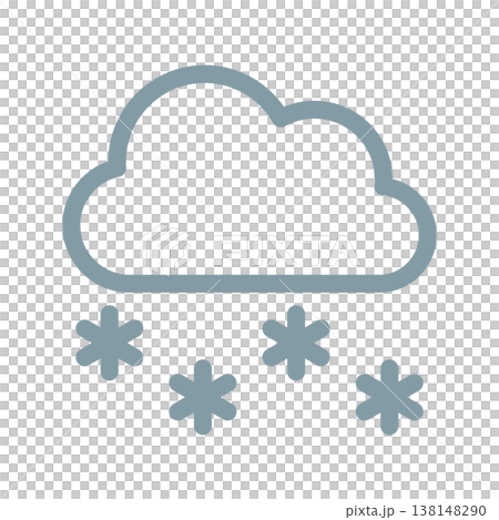 Snow, clouds, and hail icons for weather forecast 138148290