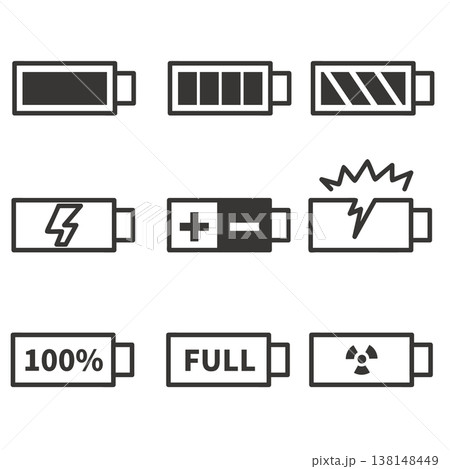 バッテリーアイコンセット 138148449