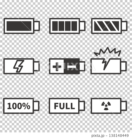 バッテリーアイコンセット 138148449