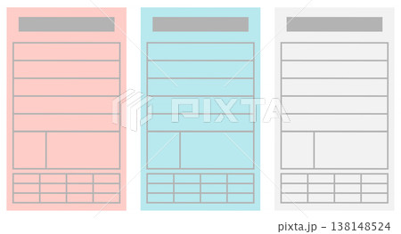 交通違反の赤切符青切符白切符のイラスト3点セット 交通違反の赤切符青切符白切符のイラスト3点セット 138148524