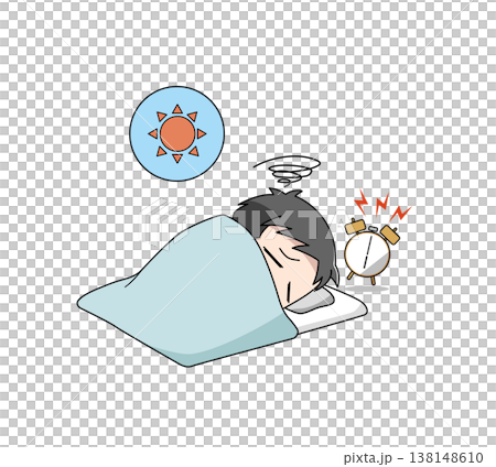 寝起きが悪い男子のイラスト 138148610