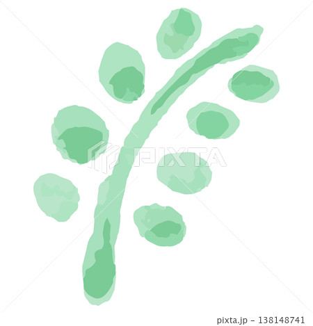 葉っぱのアイコン（サイト装飾） 水彩のぬくもり：幼稚園HP用ベクターアイコン 138148741