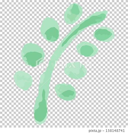 葉っぱのアイコン（サイト装飾） 水彩のぬくもり：幼稚園HP用ベクターアイコン 138148741