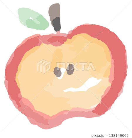 りんごのアイコン（果物・食育） 水彩のぬくもり：幼稚園HP用ベクターアイコン 138149063