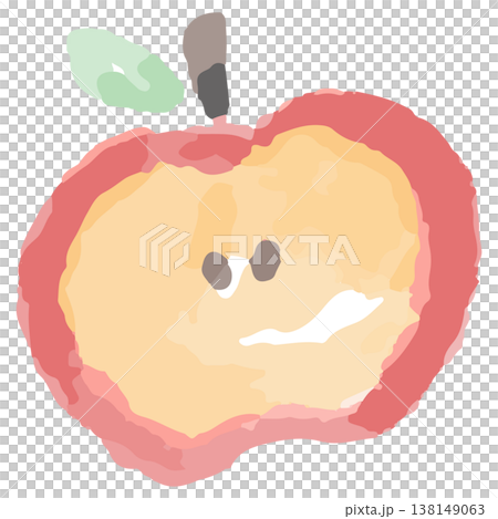 りんごのアイコン（果物・食育） 水彩のぬくもり：幼稚園HP用ベクターアイコン 138149063