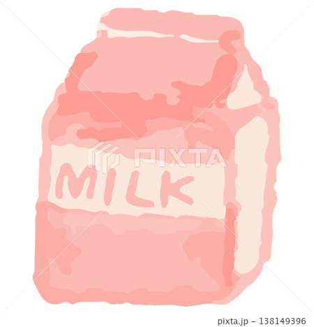 牛乳パックのアイコン（給食・食育） 水彩のぬくもり：幼稚園HP用ベクターアイコン 138149396